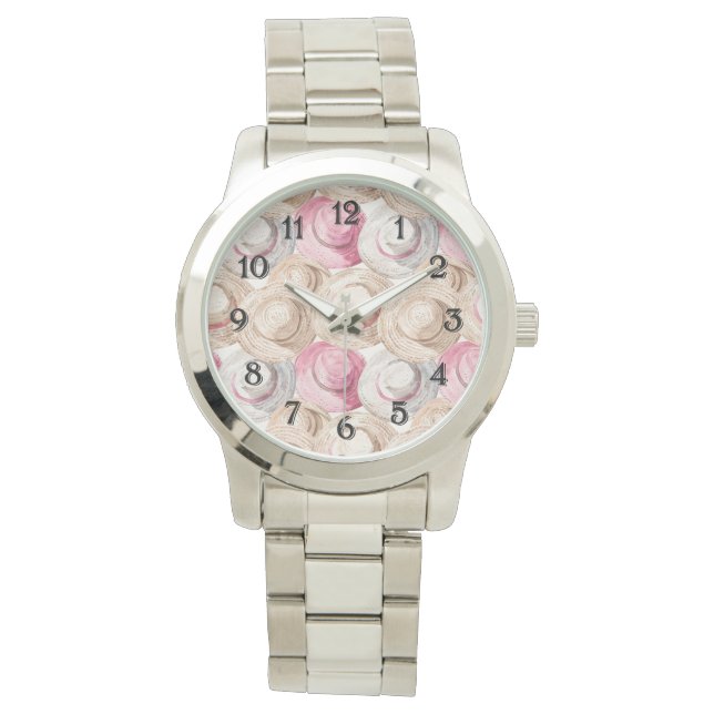 Pink Cream White Straw Hats  Watch (Front)