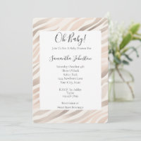 Pink Cream Zebra Animal Print Baby Shower