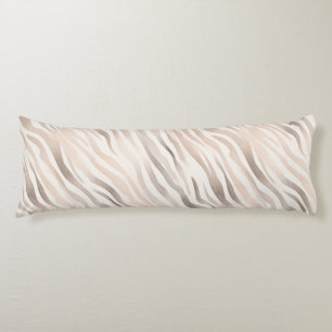 Pink Cream Zebra Animal Print   Body Cushion