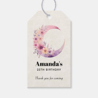 Pink Crescent Moon Birthday Thank You