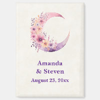 Pink Crescent Moon Wedding Save the Date