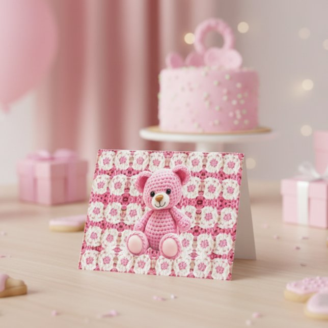 Pink Crochet Bear | Baby Shower Thank You (Creator Uploaded)