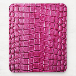 Pink Crocodile Alligator Skin Faux Leather Print Mouse Pad