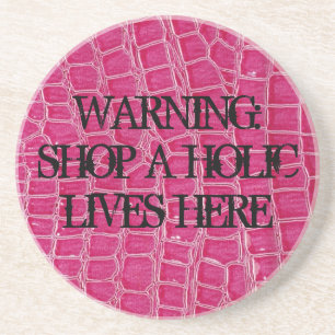 Pink Crocodile Croc Skin Leather Coasters