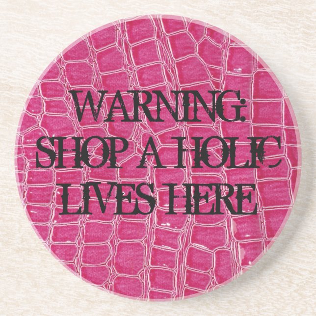 Pink Crocodile Croc Skin Leather Coasters (Front)