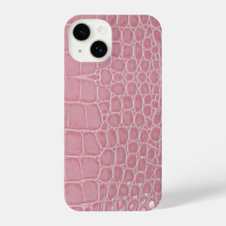 Pink Crocodile Leather Aesthetic iPhone 14 Case
