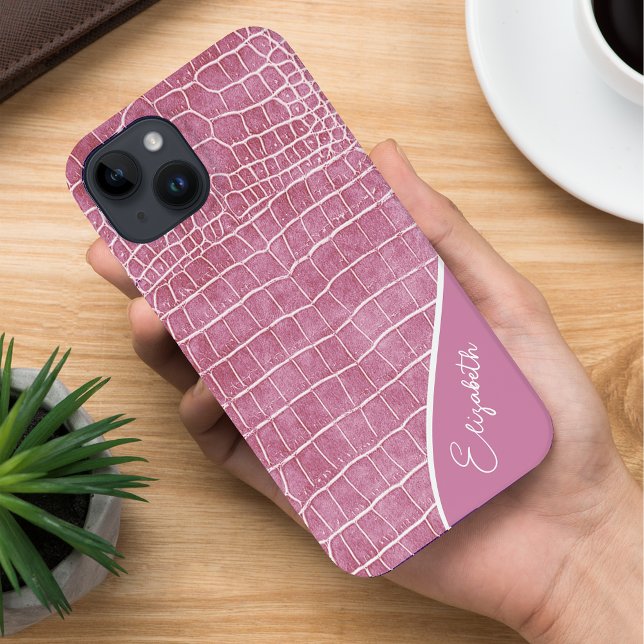 Pink Crocodile Personalised Case-Mate iPhone Case (Creator Uploaded)