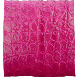 Pink crocodile skin, leather texture shower curtain