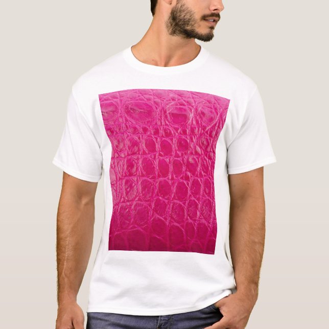Pink crocodile skin, leather texture T-Shirt (Front)