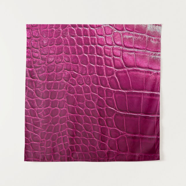 Pink crocodile skin texture tapestry (Front)