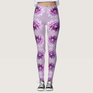 Pink Crocus Flowers Blossoms Leggings