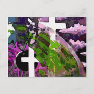 Pink Cross And Eye Postcard