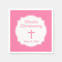 Pink Cross Baby Girl Baptism Christening