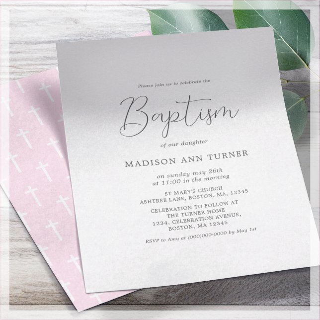 Pink Cross | Baptism Budget Invitation Flyer (Creator Uploaded)