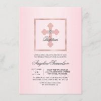 Pink Cross Baptism Christening Ceremony GIRL