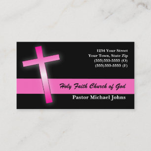 Pink Cross Business Cards