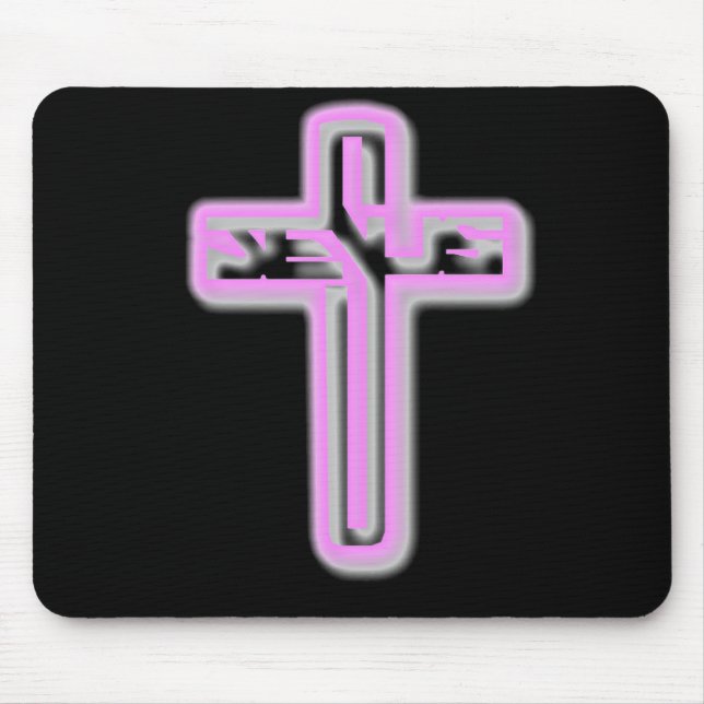 Pink Cross Mouse Pad (Front)