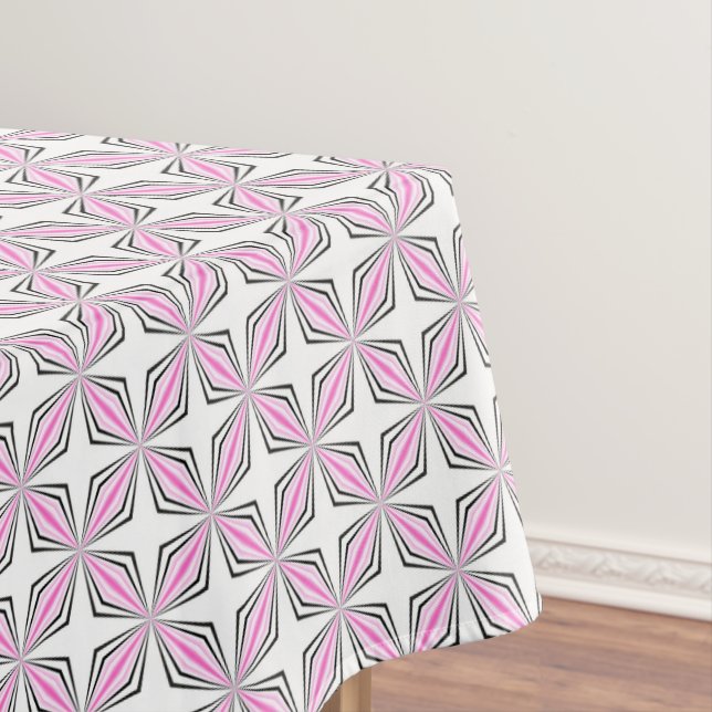 Pink cross pattern tablecloth (In Situ)