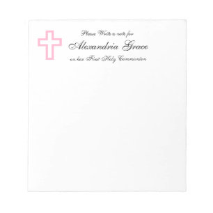 Pink Cross Personalised Notepad