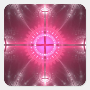 Pink Cross Square Sticker
