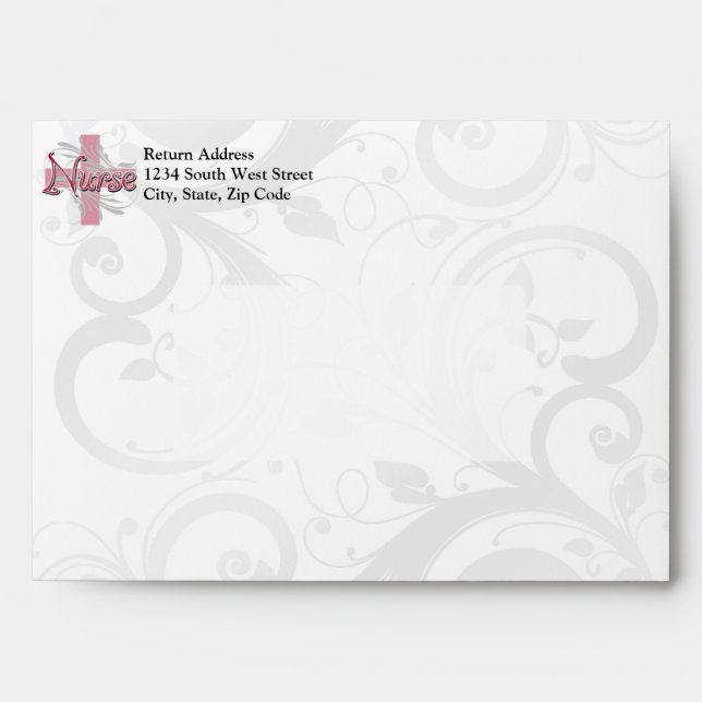 Pink Cross/Swirl Nurse Envelopes (Front)
