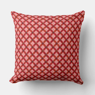 Pink cross tartan plaid with light rough relief cushion