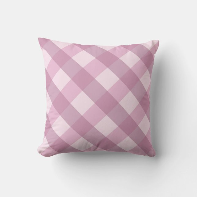 Pink Crossed Stripes Pillow (Front)