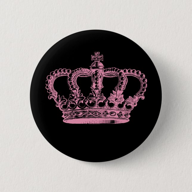 Pink Crown 6 Cm Round Badge (Front)