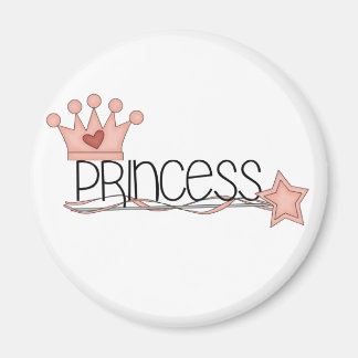 Pink Crown and Wand Princess Magnet