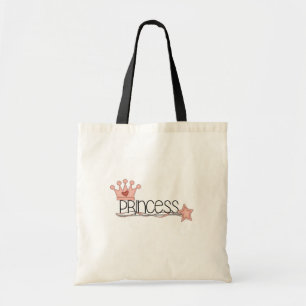 Pink Crown and Wand Princess Tote Bag