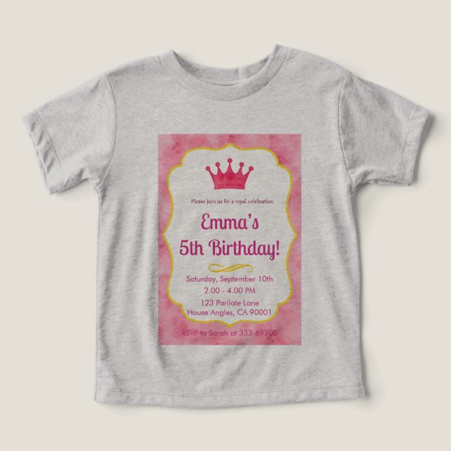 Pink Crown Birthday Invite | zazzlemade Magic (Design Front)