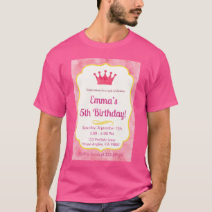 Pink Crown Birthday Invite   zazzlemade Magic T-Shirt