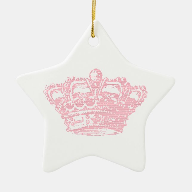 Pink Crown Ceramic Tree Decoration (Front)