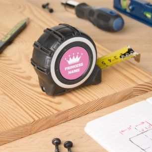 Pink crown custom tape measure with women 1