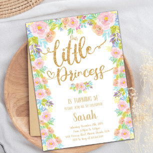 Pink Crown Fairytale Theme for Girls Invitation