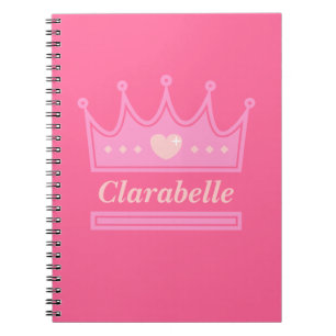 Pink Crown for the Royal Princess Spiral Notebook