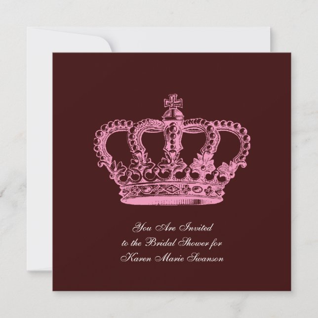 Pink Crown Invitation (Front)