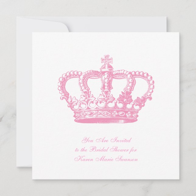 Pink Crown Invitation (Front)