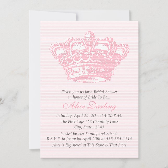 Pink Crown Invitation (Front)
