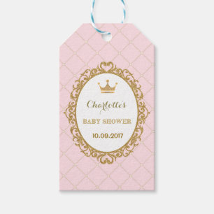 Pink Crown Princess Baby Shower Favour Gift Tag