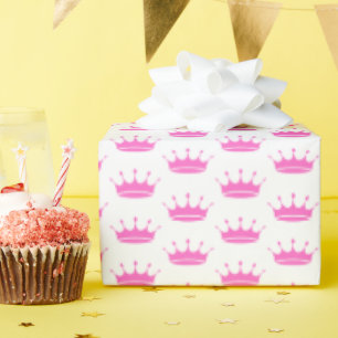 Pink Crown Princess Wrapping Paper