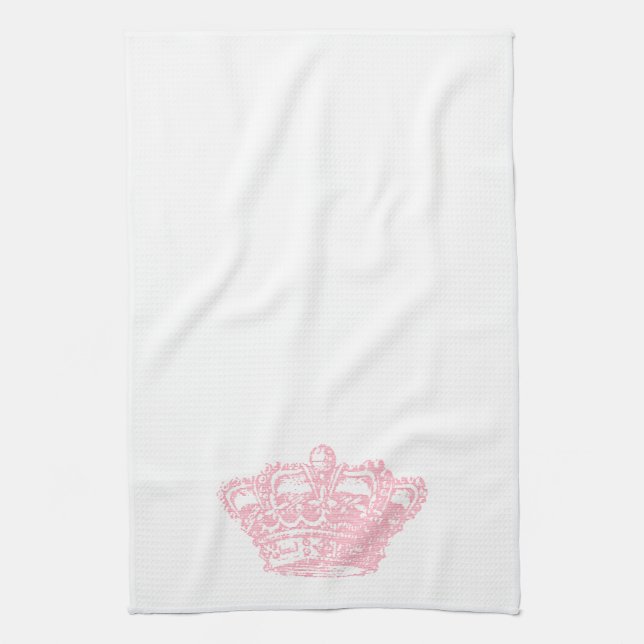 Pink Crown Tea Towel (Vertical)