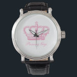 Pink Crown Watch<br><div class="desc">Cute illustration of a pink crown makes the perfect invitation, throw pillow, or iPhone case for the princess, queen bee, or even the drag queen! Add your own text in any font or colour for added drama. Play with background colours too! We also offer this very popular design on postage,...</div>