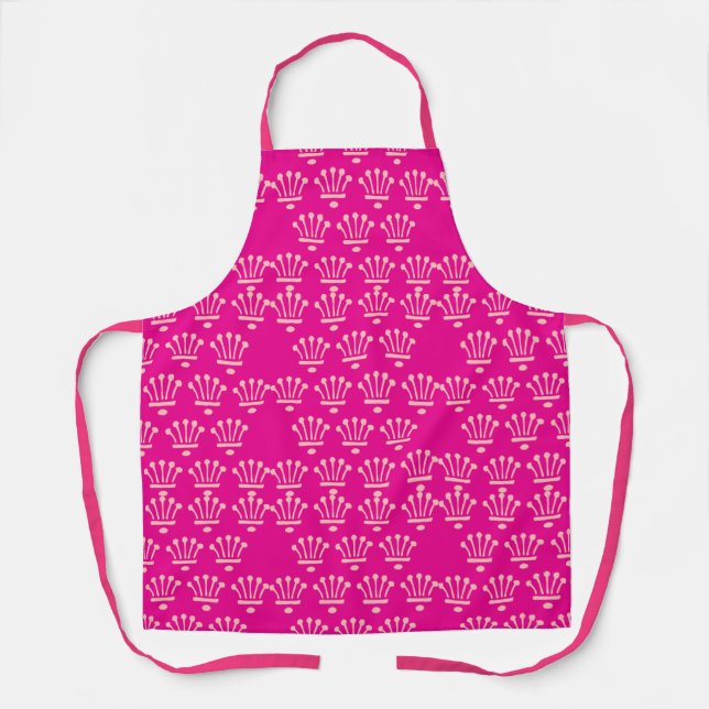 Pink Crowns Hot Pink       Apron (Front)