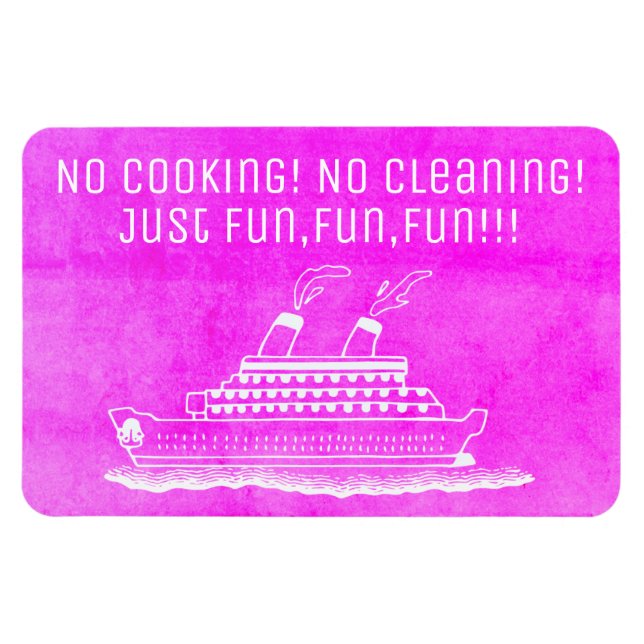 Pink Cruise Ship Cabin Stateroom Door No Cooking Magnet (Horizontal)