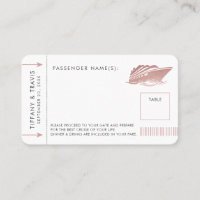 Pink Cruise Ticket Boarding Pass Place Escort Card