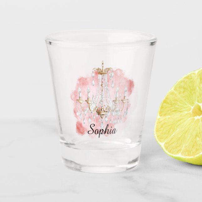 Pink Crystal Chandelier Shot Glass (Front)