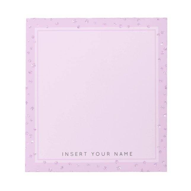 Pink Crystal Confetti Notepad 5.5" x 6" (Front)
