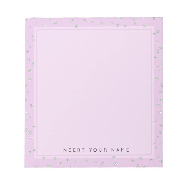 Pink Crystal Confetti Notepad 5.5" x 6" (Front)