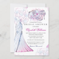 Pink Crystal Floral Wedding Gown Bridal Shower